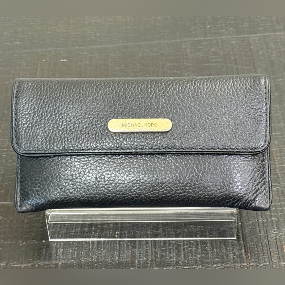 Michael Kors Black Pebbled Leather Wallet